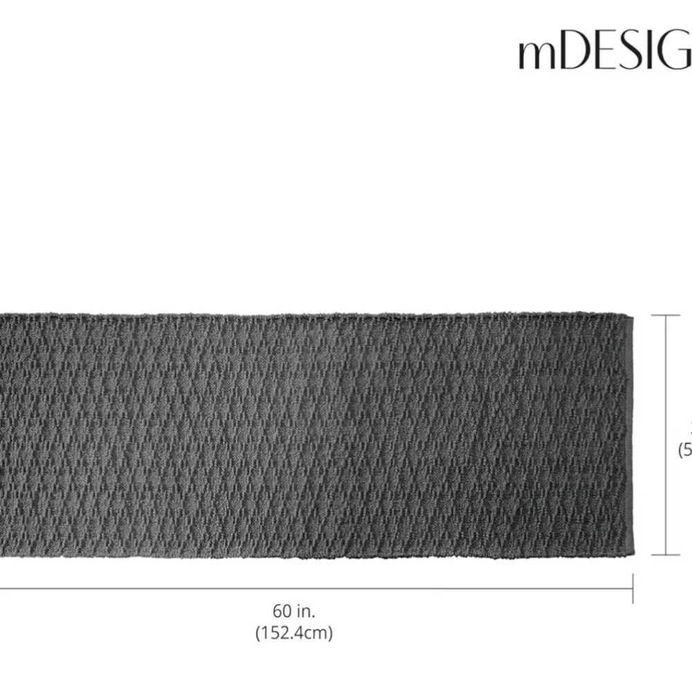 mDesign Soft 100% Cotton Rug,60 x 21,Luxury Hotel-Style Rectangular Spa Mat Rug